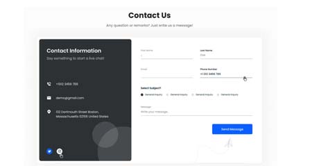 website contact form