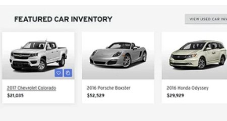 online website showing car inventory
