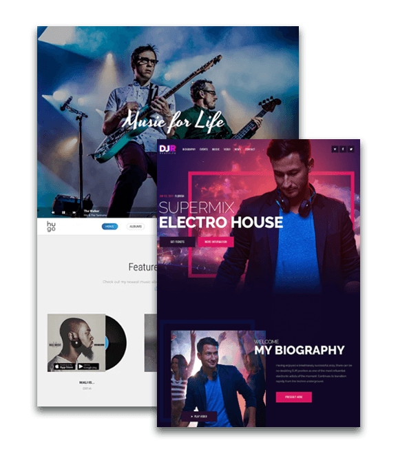 musicians website mockup