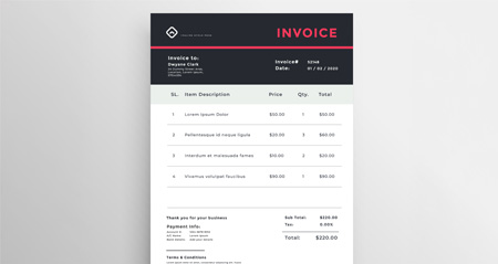 invoice mockup